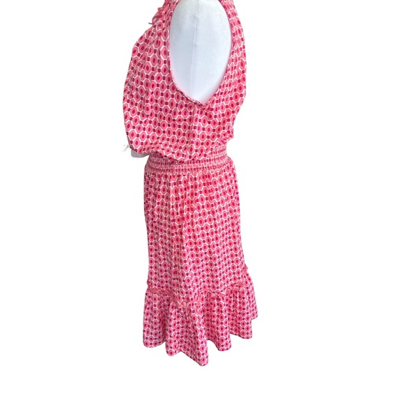 Cabana Life Pink and Coral Patterned Ruffle Dress - Picture 3 of 7